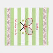 Rode groene tennisrackets gepersonaliseerd fleece deken (Voorkant (Horizontaal))