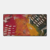 Rode & Groene Textures, Een Gel Print Abstract Bureaumat (Voorkant)