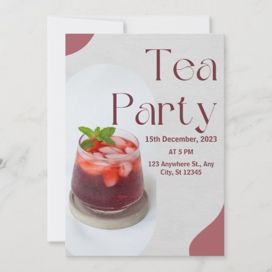 Rode Groene Thee Party Uitnodiging (Voorkant)
