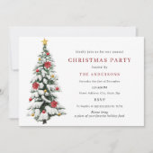 Rode Groene Traditionele Boom Kerstfeest Kaart (Voorkant)