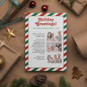Rode Groene Vakantie Groeten Familie brief foto's Feestdagenkaart