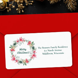 Rode Groene Vakantie Kerstkrans Retouradres Etiket