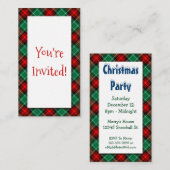 Rode Groene Vakantie Party Invitation Visitekaartj Informatiekaartje (Voorkant / Achterkant)