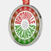 Rode groene versiering van Bentonville Arkansas Metalen Ornament (Links)