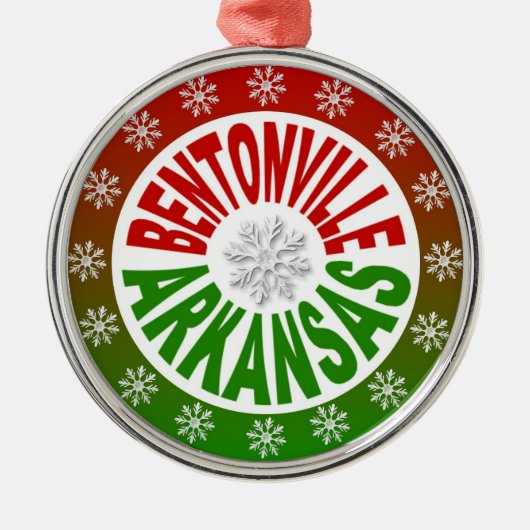 Rode groene versiering van Bentonville Arkansas Metalen Ornament (Voorkant)