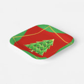 Rode groene vierkant Joyoux Noel Paper Bord (Gebogen)