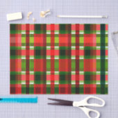 Rode groene vierkanten Holiday Plaid Pattern Tissuepapier (Craft)