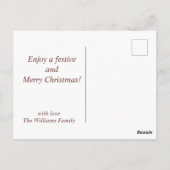 Rode Groene Vintage Santa Sleigh Christmas Briefka Briefkaart (Achterkant)