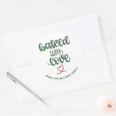 Rode groene vlek met liefdeshomemade, sticker (Envelop)