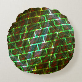 Rode groene vlekken, krassen, raster- of wandeffec rond kussen