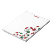 Rode groene voetballen accent aangepaste naam notitieblok (Linkerzijde)