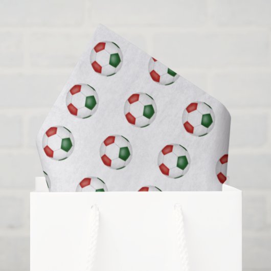 rode groene voetbalpatroon tissuepapier (Cadeauzakje)