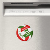 rode groene volleybal met teamnaam magneet (Insitu (Vaatwasser))