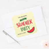 Rode groene watermeloen Einde zomerfeest Vierkante Sticker (Envelop)