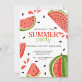 Rode Groene Watermeloen Slices zomerfeest Kaart (Voorkant)