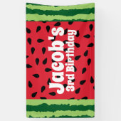 Rode Groene Watermeloen Verjaardagsfeestje Spandoek (Verticaal)