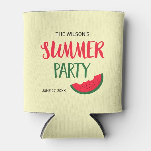 Rode Groene Watermeloen Zomerfeest Koelbox Blikjeskoeler (Voorkant)