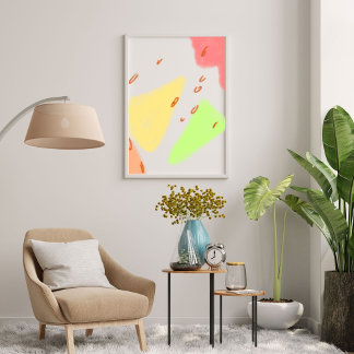 Rode groene waterverf abstracte kunst perfect poster