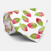 Rode groene Waterverf bladeren patroon 2 Stropdas (Opgerold)