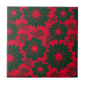 Rode groene Waterverf Bloemen Tegeltje (Voorkant)