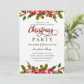 Rode groene Waterverf Holly Leaf kerstfeest Kaart (Staand voorkant)