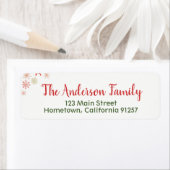 Rode Groene Waterverf Sneeuwvlok Adresetiketten Etiket (Insitu)