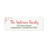 Rode Groene Waterverf Sneeuwvlok Adresetiketten Etiket (Voorkant)