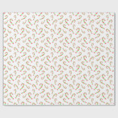 Rode, groene Waterverf snoeprietpatroon Cadeaupapier (Vlak)