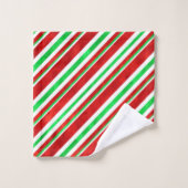 Rode groene Waterverf snoeprietstrepen 2 Bad Handdoek (Wasdoekje)