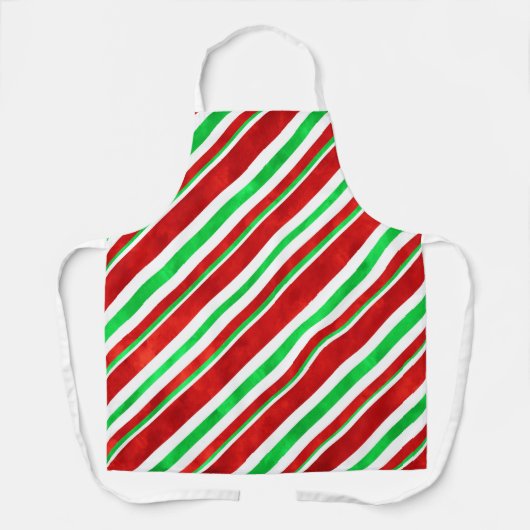 Rode groene Waterverf snoeprietstrepen 2 Schort (Voorkant)