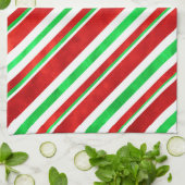 Rode groene Waterverf snoeprietstrepen 2 Theedoek (Gevouwen)