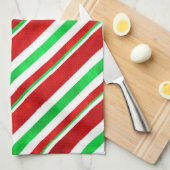 Rode groene Waterverf snoeprietstrepen 2 Theedoek (Quarter Fold)