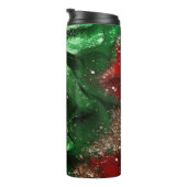 Rode groene wervelende Kerst glitter Thermosbeker (Geroteerd rechts)