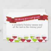 Rode groene wijnglazen Kerst vakantie kaart (Achterkant)