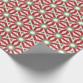 Rode, groene witte abstracte stervakantie cadeaupapier (Hoek)