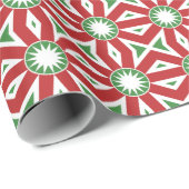Rode, groene witte abstracte stervakantie cadeaupapier (Rol Hoek)