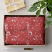 Rode groene & witte Kerstmis winterkatten Tissuepapier (Geschenk)