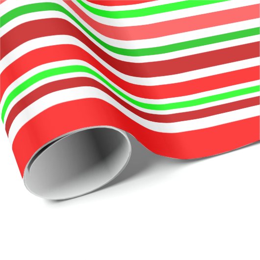 Rode groene witte kerstsnoeprietstijlstrepen cadeaupapier (Rol Hoek)