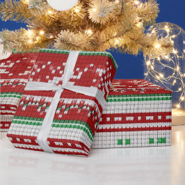 Rode, groene, witte lelijke kersttrui cadeaupapier