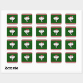 Rode & Groene Witte Olifant Cadeau Kerstfeest Vierkante Sticker (Vel)