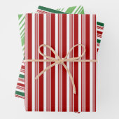 Rode groene witte pepermuntenstrepen inpakpapier vel (In situ)