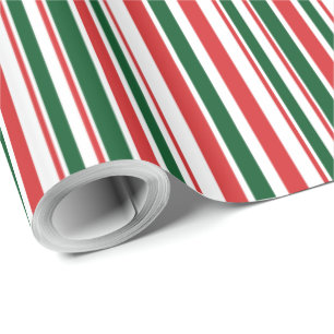 Rode groene witte strepen cadeaupapier
