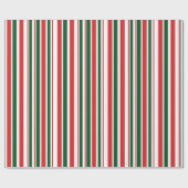 Rode groene witte strepen cadeaupapier (Vlak)