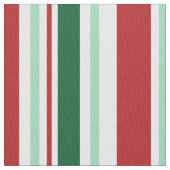 Rode, groene, witte strepes kerstac stof (Close Up)