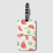Rode Groene Witte Watermeloenen Bagagelabel (Voorkant (verticaal))