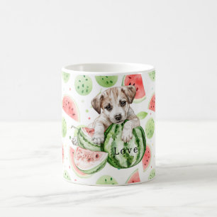 Rode Groene Witte Watermeloenen Hond Koffiemok