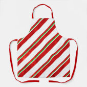 Rode groene witte Waterverf snoeprietstrepen Schort (Voorkant)