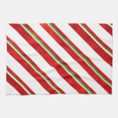 Rode groene witte Waterverf snoeprietstrepen Theedoek (Horizontaal)