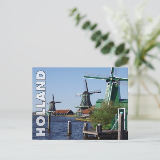  rode groene zaanse schans briefkaart (Staand voorkant)
