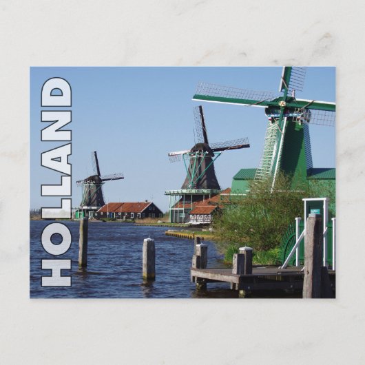  rode groene zaanse schans briefkaart (Voorkant)
